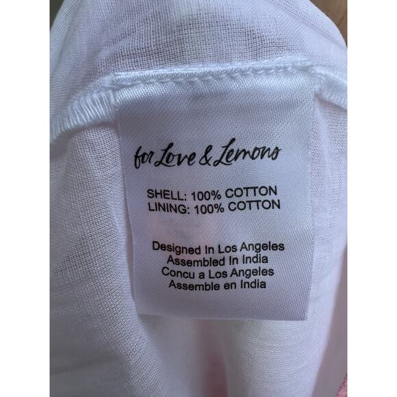 NEW For Love & Lemons Floral Dainty Mini Dress Babydoll Cottage-core Coquette M - Picture 14 of 16